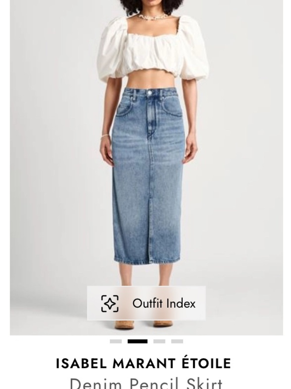 Isabel Marant Etoile Denim Midi Pencil Skirt